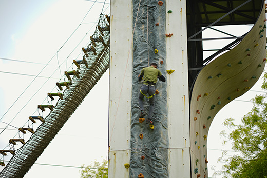 Outdoor obstacle course activity zone at Roadies Rostel ARC Resort near Ahmedabad