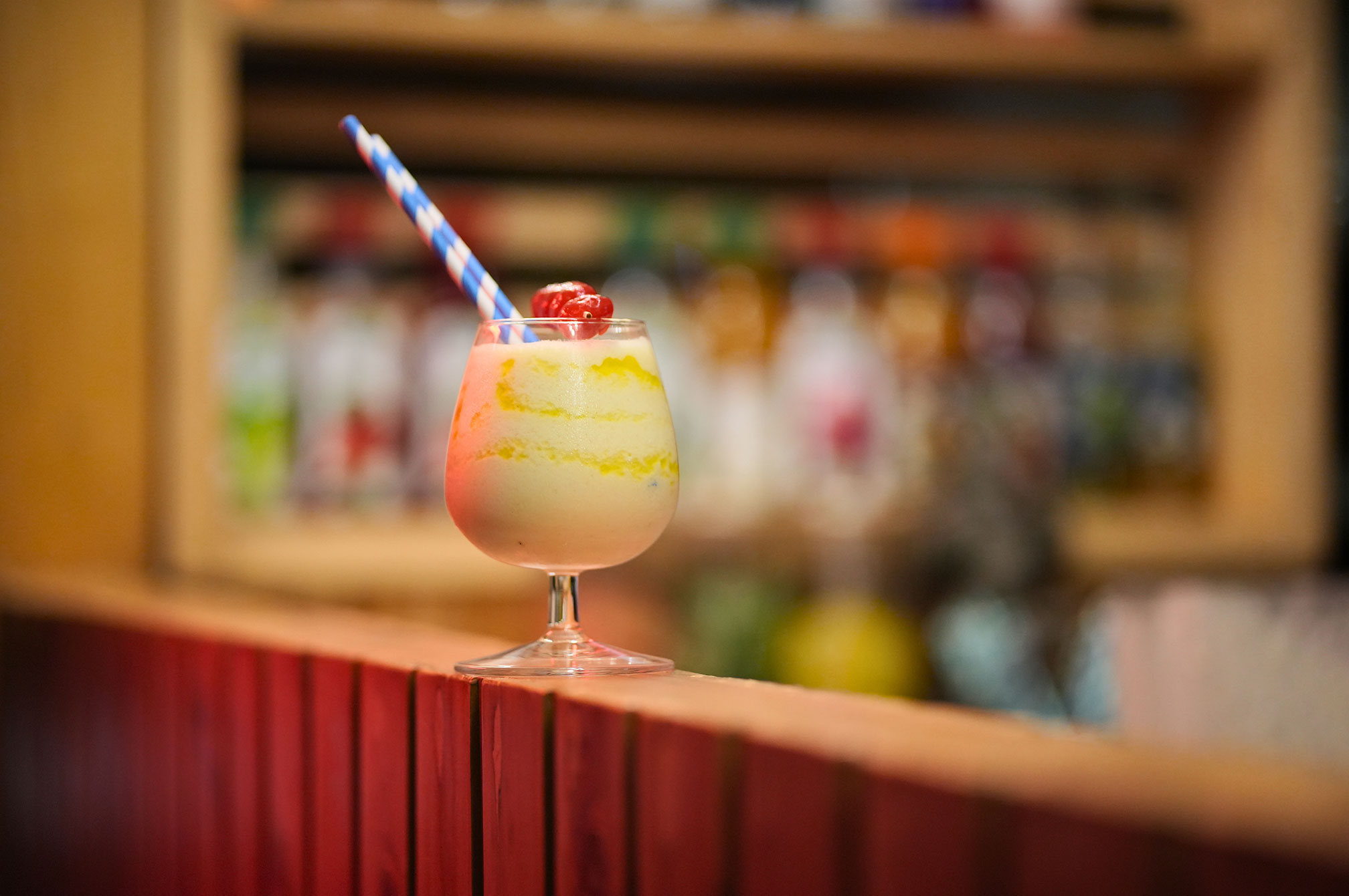Tropical fruit-based mocktail drink served at The Nest, a guest favorite for those seeking refreshing beverages near Ahmedabad.