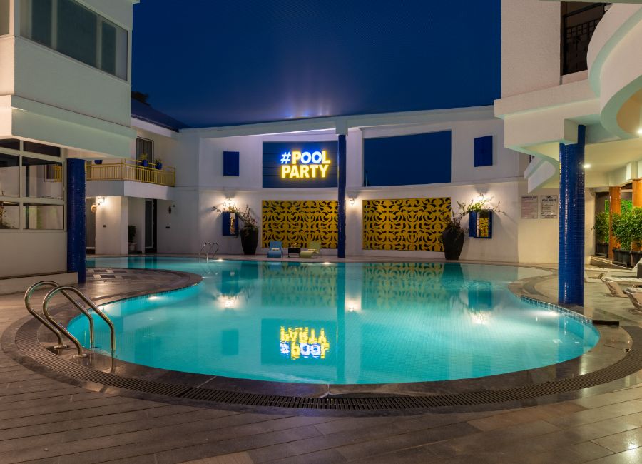 Casa poolside celebration venue at Roadies Rostel ARC Resort near Ahmedabad