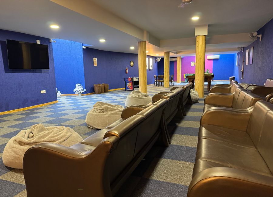 The Den casual event area at Roadies Rostel ARC Resort near Ahmedabad