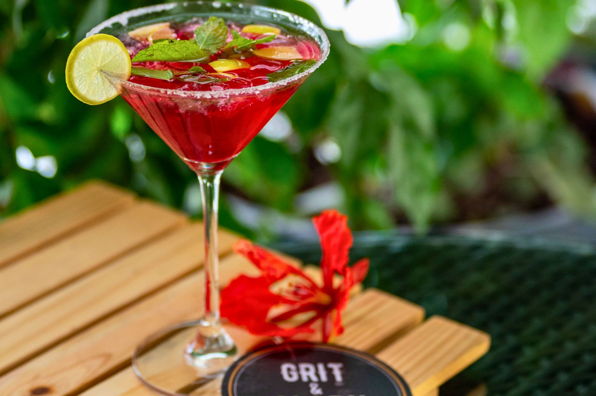 Refreshing watermelon mocktail with fruit chunks and mint served in a chilled glass at Roadies Rostel