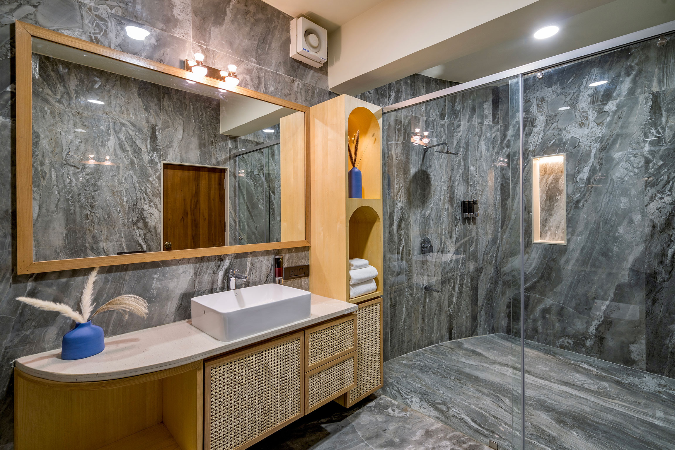 Work desk in Executive Suite designed for corporate stays at Roadies Rostel ARC Resort Ahmedabad