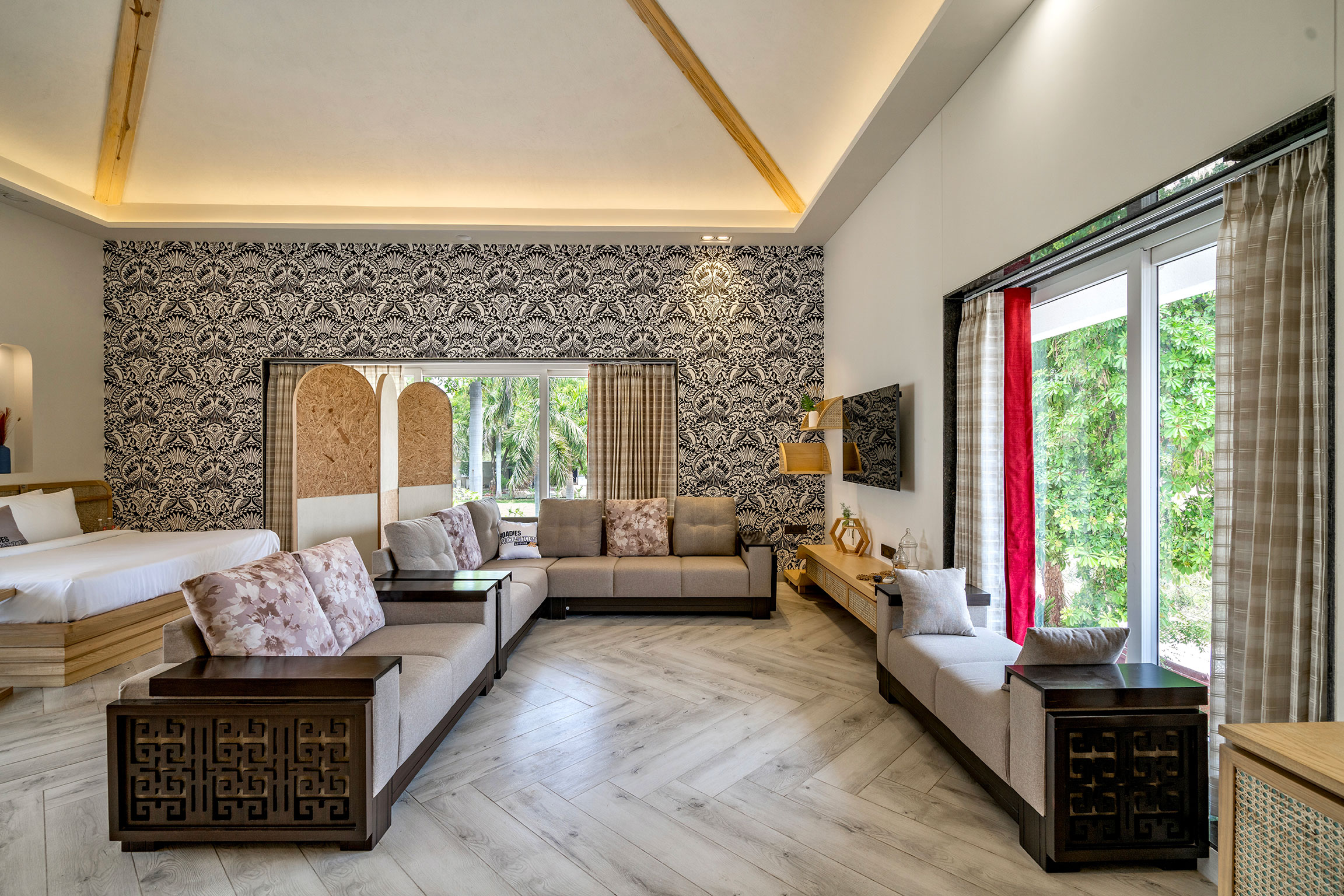 Stylish bathroom in the Superior Suite, offering premium comfort at the best resort in Ahmedabad